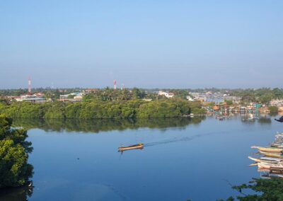 The verdant surroundings and the lagoon of the Coastal town of Negombo.