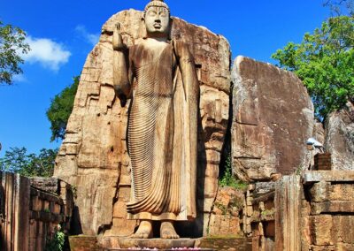 The standing stone Buddha Statue from the Anuradhapura Kingdom
