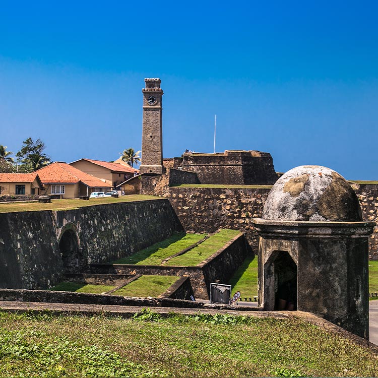 The Clock Tower that Stands with Grandeur at the verdant surroundings of the Galle Fort