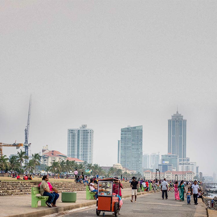 People Enjoying Their Leisure at the Galle Face