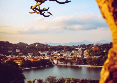 A Scenic View of the Lake and the Beautiful Surroundings of the Charming City of Kandy