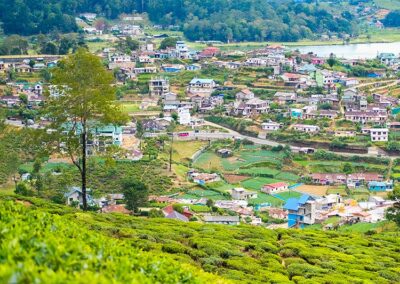 The Beautiful View of Nuwara Eliya, along with the lake and the city buildings