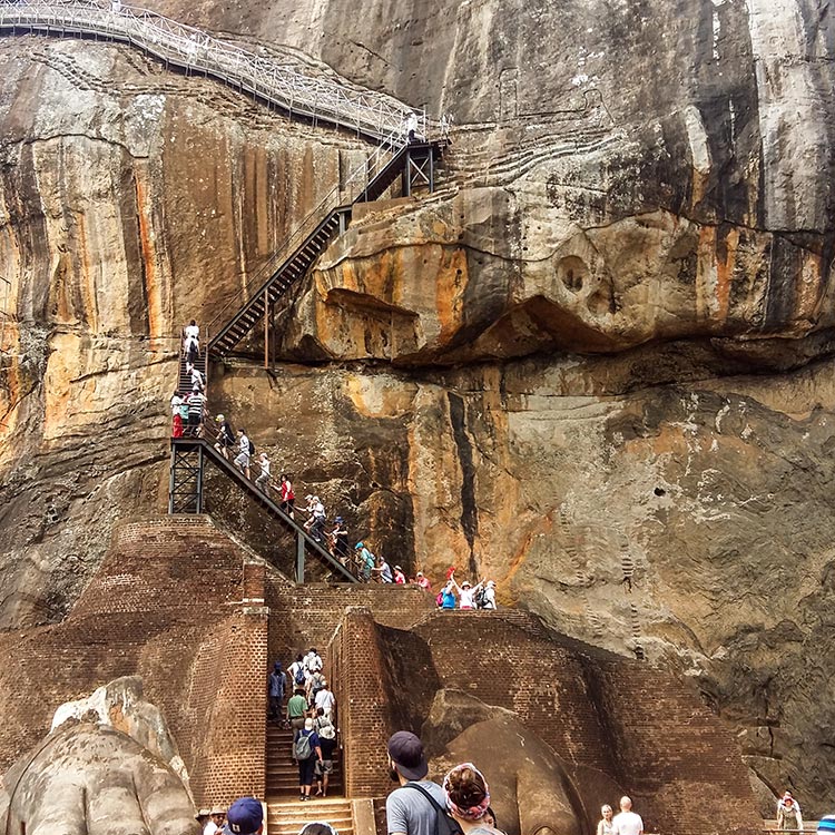 The Stairway that Leads to the Top of the Sigiriya Rock Fortress