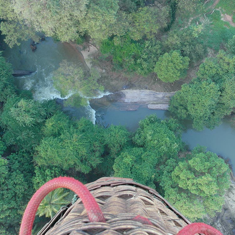 A Wonderful View of the river and the greenery Captured while on a balloon ride
