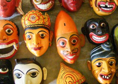 A Collection of Colourful Traditional Masks from Ambalangoda