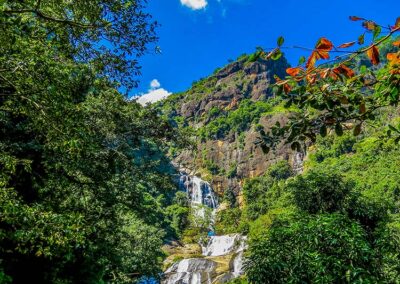 A waterfall amidst the greenery that stands on the way to Bandarawela