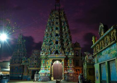 The night view near a Hindu shrine in the city of Trincomalee