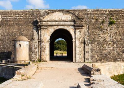 The ancient stone structures of the Jaffna Fort
