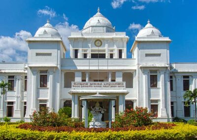 The white large building of the Jaffna library