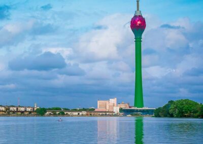 Beira Lake, and the tall Lotus tower at the Heart of Colombo City
