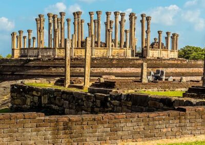 The Ancient Ruins, and the stone pillars of the Medirigiriya Temple