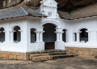 An Ancient white Building by the caves of the Dambulla Cave Temple