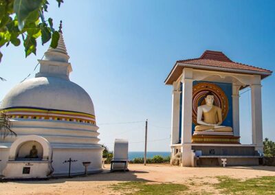 The Buddhist Shrine and the Stupa at the Wella Devalaya in Unawatuna